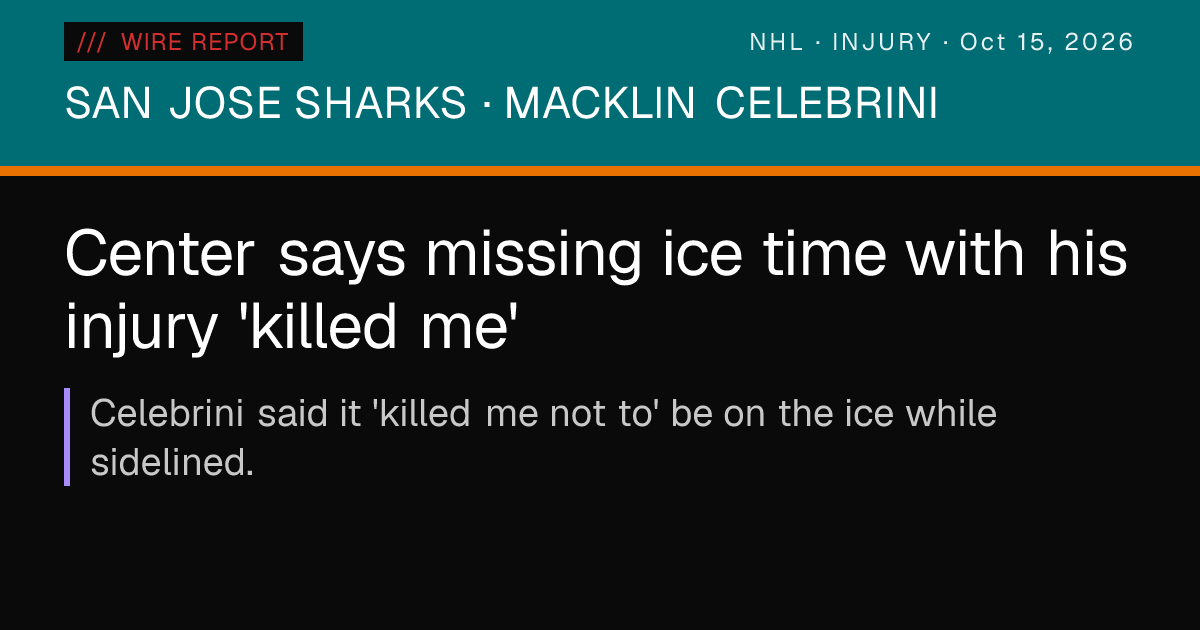 Macklin Celebrini remains a game-time decision for Sharks — Injury ...