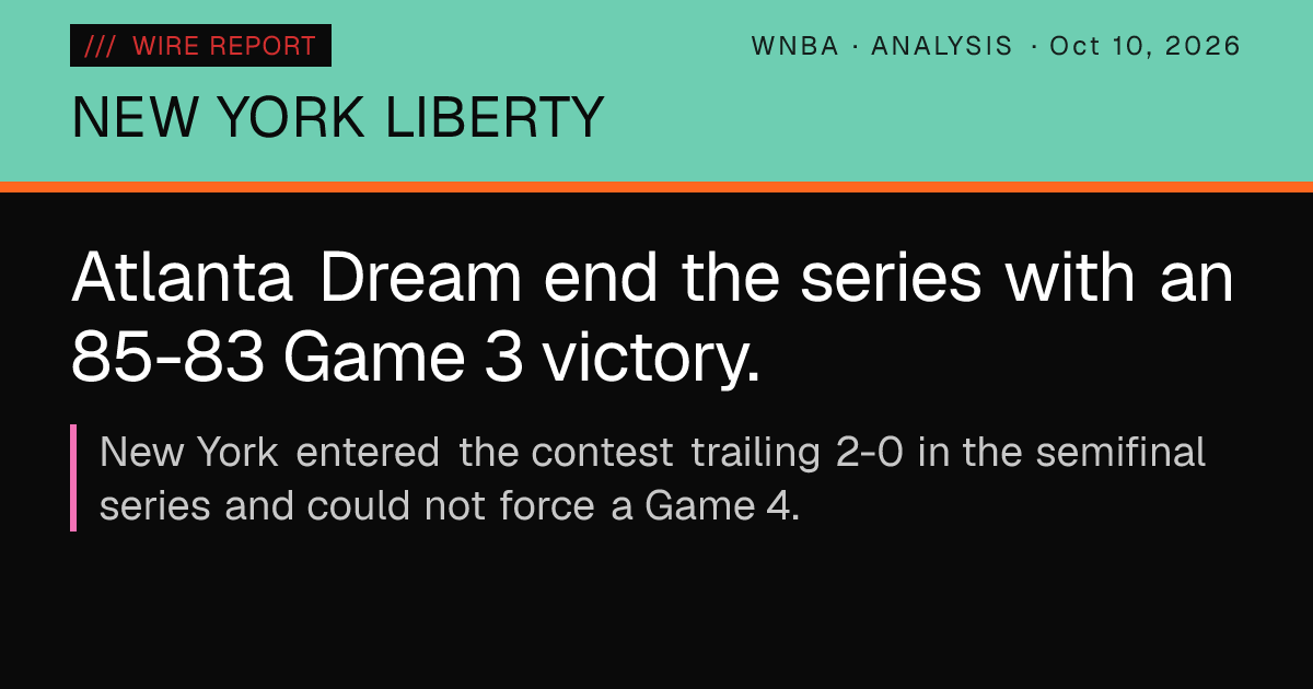 New York Liberty eliminated from WNBA playoffs — Wire Report