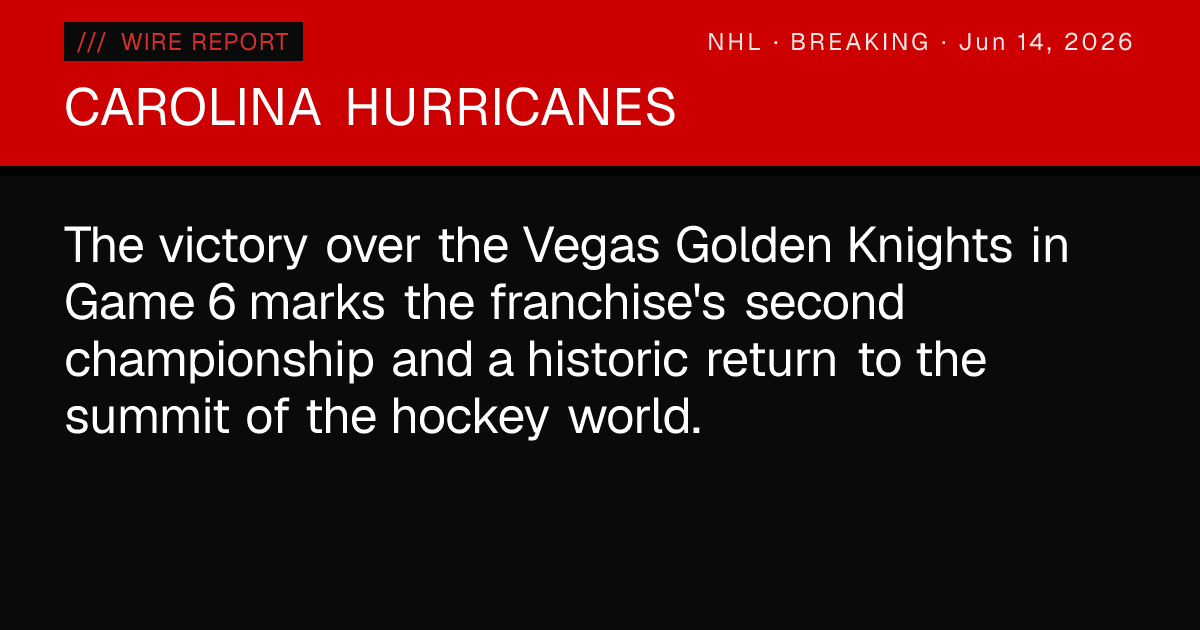 Rod Brind’Amour Leads Carolina Hurricanes to 2026 Stanley Cup Title ...
